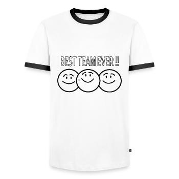 Best team ever !! - Men's Ringer Shirt - white/black - Front - AI Model Female 172 light (172cm) & AI Model Male 178 dark (178cm)