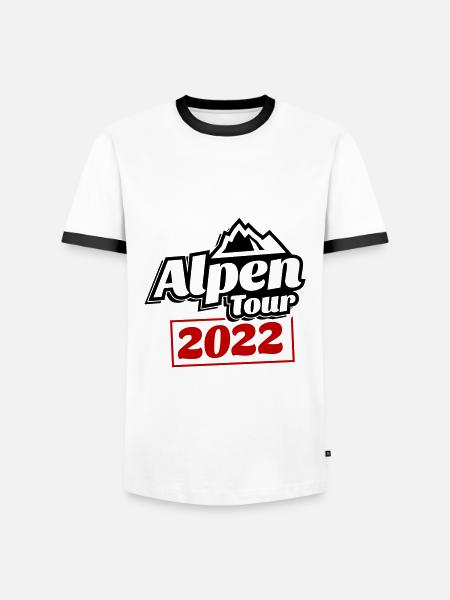 alps tour 2022 - Men's Ringer Shirt - white/black