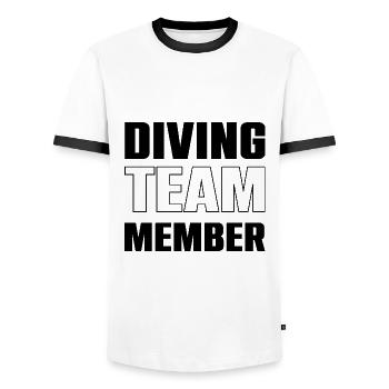Diving Team - Men's Ringer Shirt - white/black - Front - AI Model Female 172 light (172cm) & AI Model Male 178 dark (178cm)