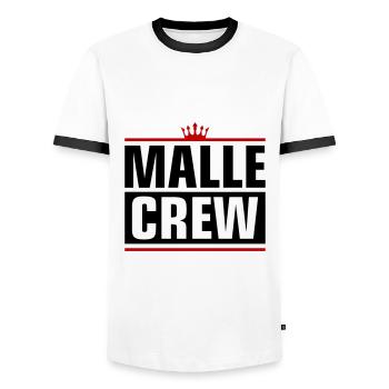 Malle Crew - Men's Ringer Shirt - white/black - Front - AI Model Female 172 light (172cm) & AI Model Male 178 dark (178cm)