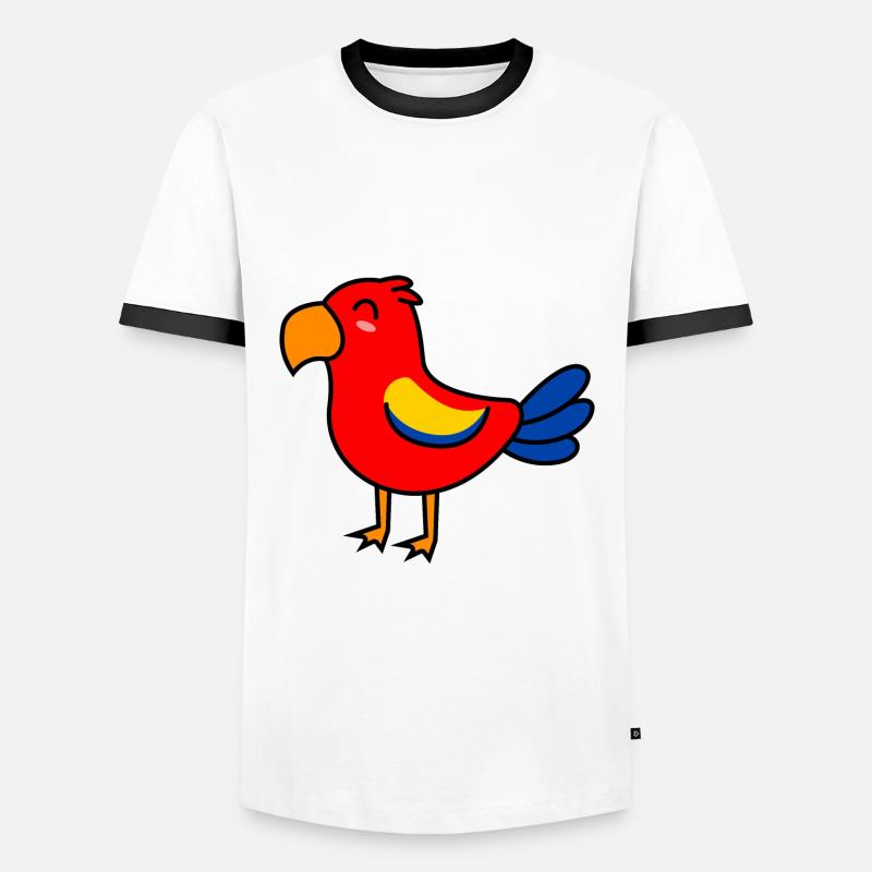 Papagai Comic Animal - Men's Ringer Shirt - white/black