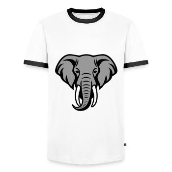 Elephant Head - Men's Ringer Shirt - white/black - Front - AI Model Female 172 light (172cm) & AI Model Male 178 dark (178cm)