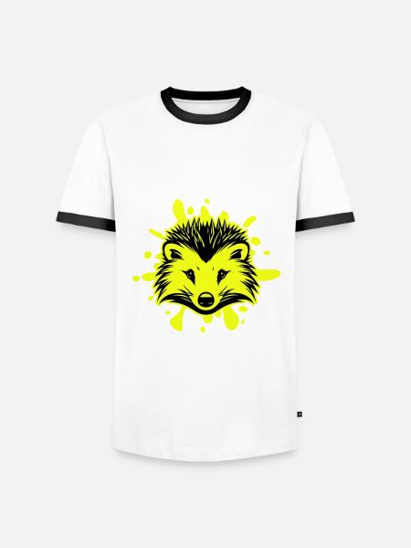 Igel Tier - Männer Kontrast-T-Shirt - Weiß/Schwarz