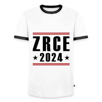 Zrce 2024 - Männer Kontrast-T-Shirt - Weiß/Schwarz - Vorne - AI Model Female 172 light (172cm) & AI Model Male 178 dark (178cm)