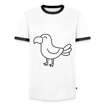 Adler Comic Tier - Männer Kontrast-T-Shirt - Weiß/Schwarz - Vorne - AI Model Female 172 light (172cm) & AI Model Male 178 dark (178cm)