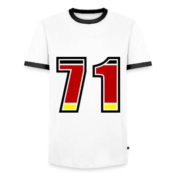 71 Numéro Allemagne Jersey - T-shirt contrasté Homme - blanc/noir - Devant - AI Model Female 172 light (172cm) & AI Model Male 178 dark (178cm)