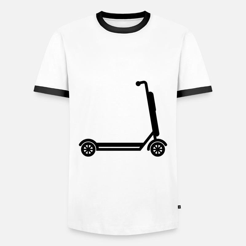 E-roller Icon - Männer Kontrast-T-Shirt - Weiß/Schwarz