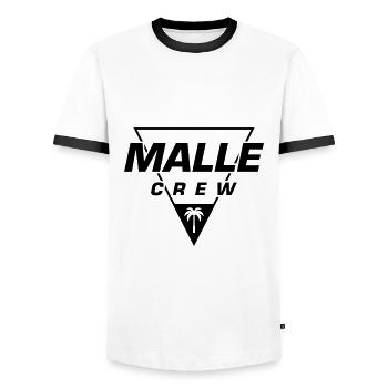Malle Crew - Men's Ringer Shirt - white/black - Front - AI Model Female 172 light (172cm) & AI Model Male 178 dark (178cm)
