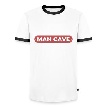 Man Cave reserved for dad - T-shirt contrasté Homme - blanc/noir - Devant - AI Model Female 172 light (172cm) & AI Model Male 178 dark (178cm)