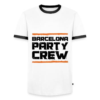 Barcelona Party Crew - Männer Kontrast-T-Shirt - Weiß/Schwarz - Vorne - AI Model Female 172 light (172cm) & AI Model Male 178 dark (178cm)