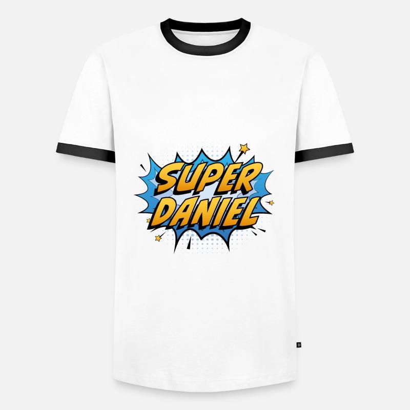 Super Daniel - Männer Kontrast-T-Shirt - Weiß/Schwarz