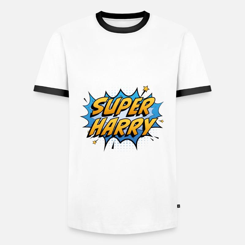 Super Harry - Männer Kontrast-T-Shirt - Weiß/Schwarz