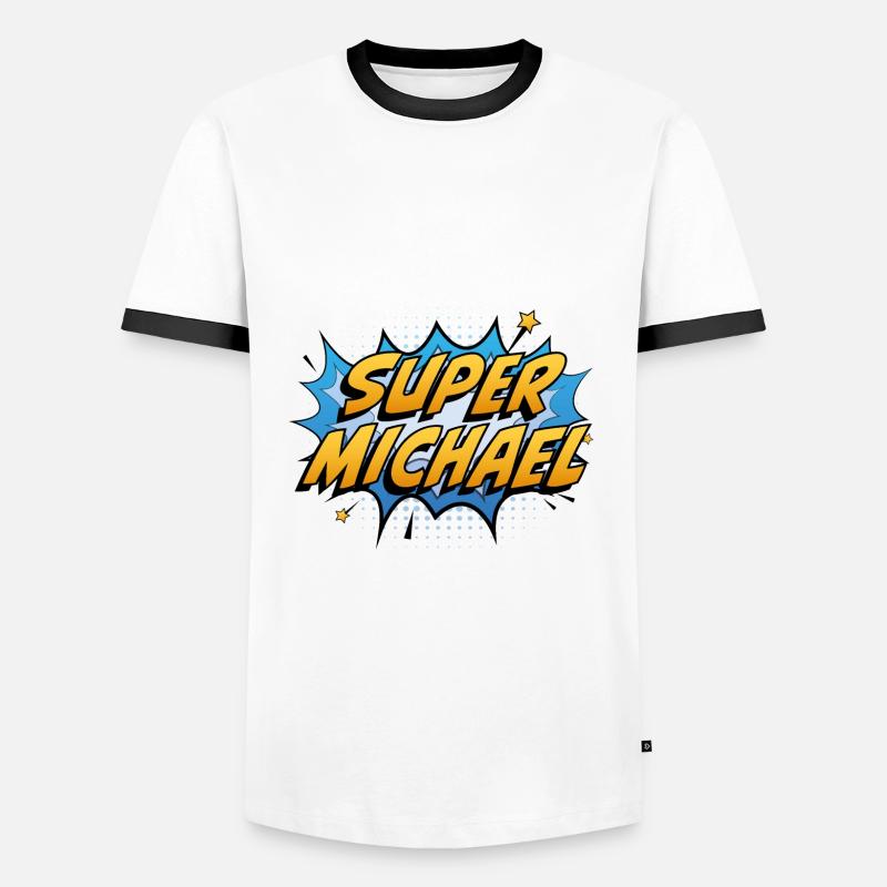 Super Michael - Men's Ringer Shirt - white/black