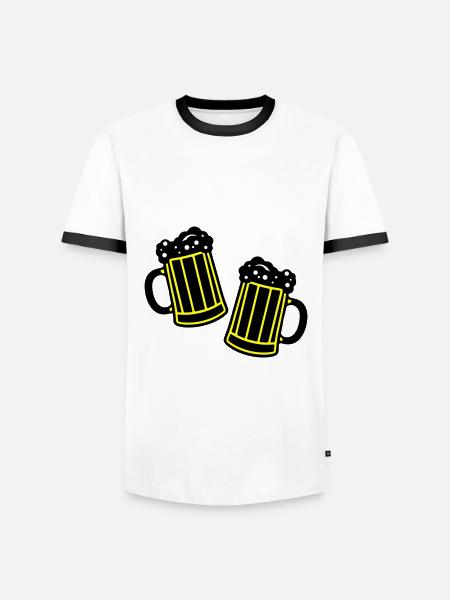Beer Symbol Booze - Men's Ringer Shirt - white/black