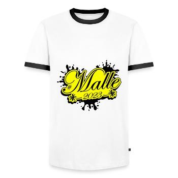 Malle 2023 Palier - T-shirt contrasté Homme - blanc/noir - Devant - AI Model Female 172 light (172cm) & AI Model Male 178 dark (178cm)