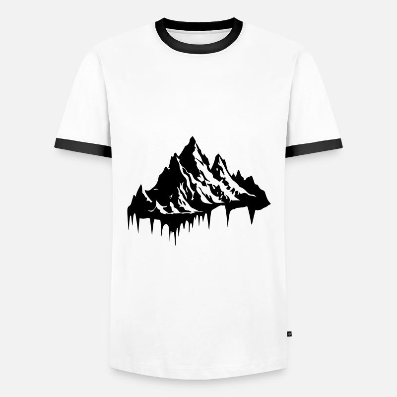 Mountain Silhouette - Men's Ringer Shirt - white/black