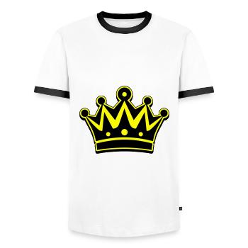 Crown Icon Symbol - Men's Ringer Shirt - white/black - Front - AI Model Female 172 light (172cm) & AI Model Male 178 dark (178cm)