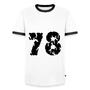 78 Number jersey - Men's Ringer Shirt - white/black - Front - AI Model Female 172 light (172cm) & AI Model Male 178 dark (178cm)