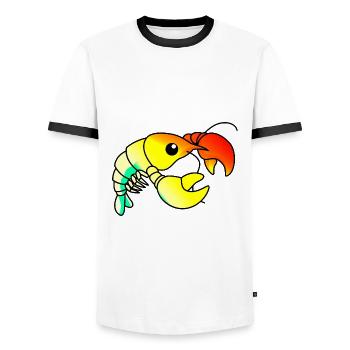 Homard Comic Animal - T-shirt contrasté Homme - blanc/noir - Devant - AI Model Female 172 light (172cm) & AI Model Male 178 dark (178cm)