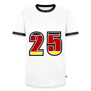 25 Numéro Allemagne Jersey - T-shirt contrasté Homme - blanc/noir - Devant - AI Model Female 172 light (172cm) & AI Model Male 178 dark (178cm)
