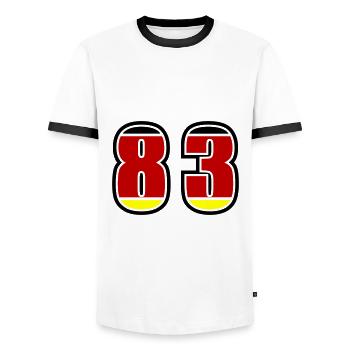 83 Numéro Allemagne Jersey - T-shirt contrasté Homme - blanc/noir - Devant - AI Model Female 172 light (172cm) & AI Model Male 178 dark (178cm)