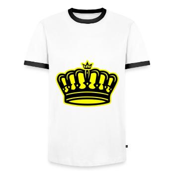 Krone Symbol King - Männer Kontrast-T-Shirt - Weiß/Schwarz - Vorne - AI Model Female 172 light (172cm) & AI Model Male 178 dark (178cm)