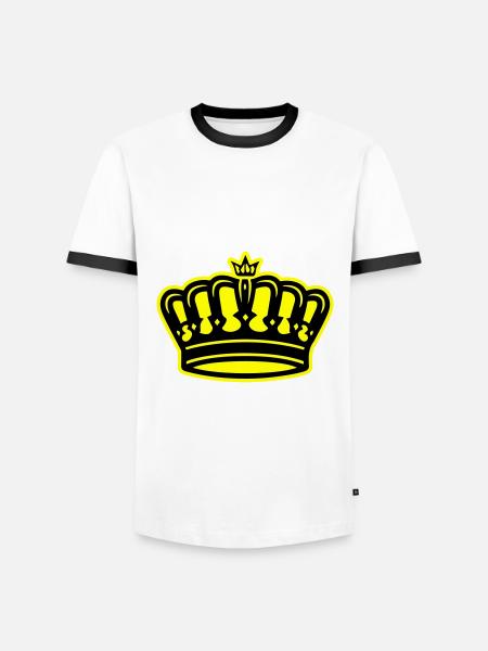 Krone Symbol King - Männer Kontrast-T-Shirt - Weiß/Schwarz