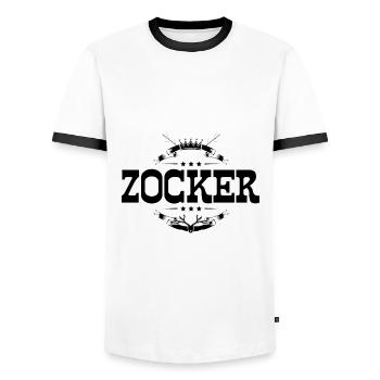 Zocker Gamer - Männer Kontrast-T-Shirt - Weiß/Schwarz - Vorne - AI Model Female 172 light (172cm) & AI Model Male 178 dark (178cm)