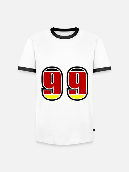 99 Number Germany Jersey - Men's Ringer Shirt - white/black