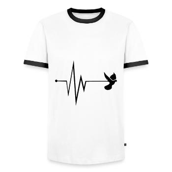 Taube Puls - Männer Kontrast-T-Shirt - Weiß/Schwarz - Vorne - AI Model Female 172 light (172cm) & AI Model Male 178 dark (178cm)