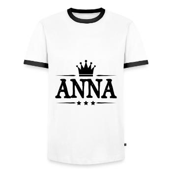 Anna - Männer Kontrast-T-Shirt - Weiß/Schwarz - Vorne - AI Model Female 172 light (172cm) & AI Model Male 178 dark (178cm)