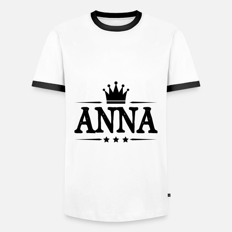 Anna - Männer Kontrast-T-Shirt - Weiß/Schwarz