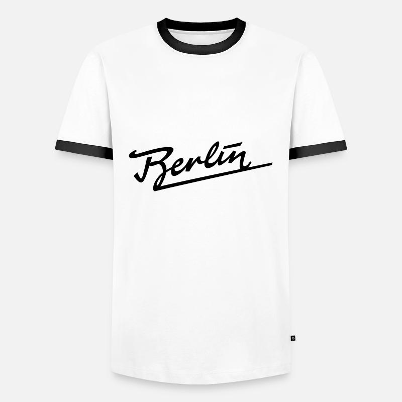 Berlin logo - Men's Ringer Shirt - white/black