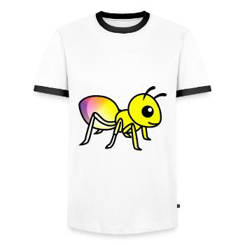 Ant Comic Animal - Men's Ringer Shirt - white/black - Front - AI Model Female 172 light (172cm) & AI Model Male 178 dark (178cm)