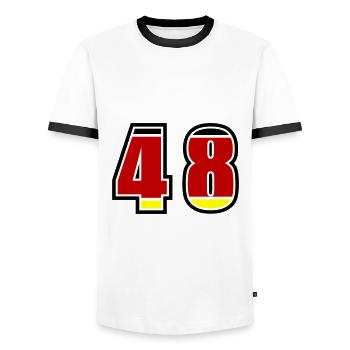 48 Numéro Allemagne Jersey - T-shirt contrasté Homme - blanc/noir - Devant - AI Model Female 172 light (172cm) & AI Model Male 178 dark (178cm)