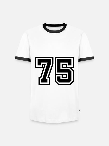 Symbole numérique 75 - T-shirt contrasté Homme - blanc/noir