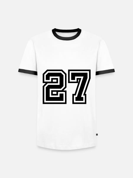 Symbole numérique 27 - T-shirt contrasté Homme - blanc/noir