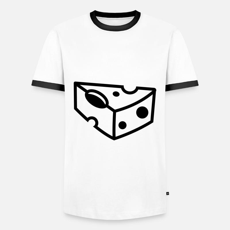 Cheese Symbol - Men's Ringer Shirt - white/black