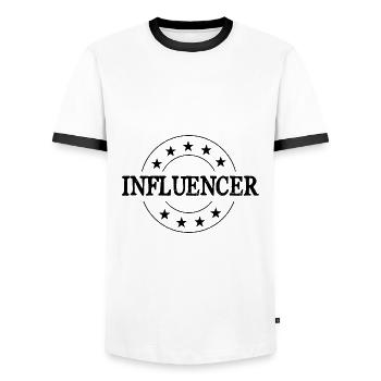 Influencer Beruf - Männer Kontrast-T-Shirt - Weiß/Schwarz - Vorne - AI Model Female 172 light (172cm) & AI Model Male 178 dark (178cm)