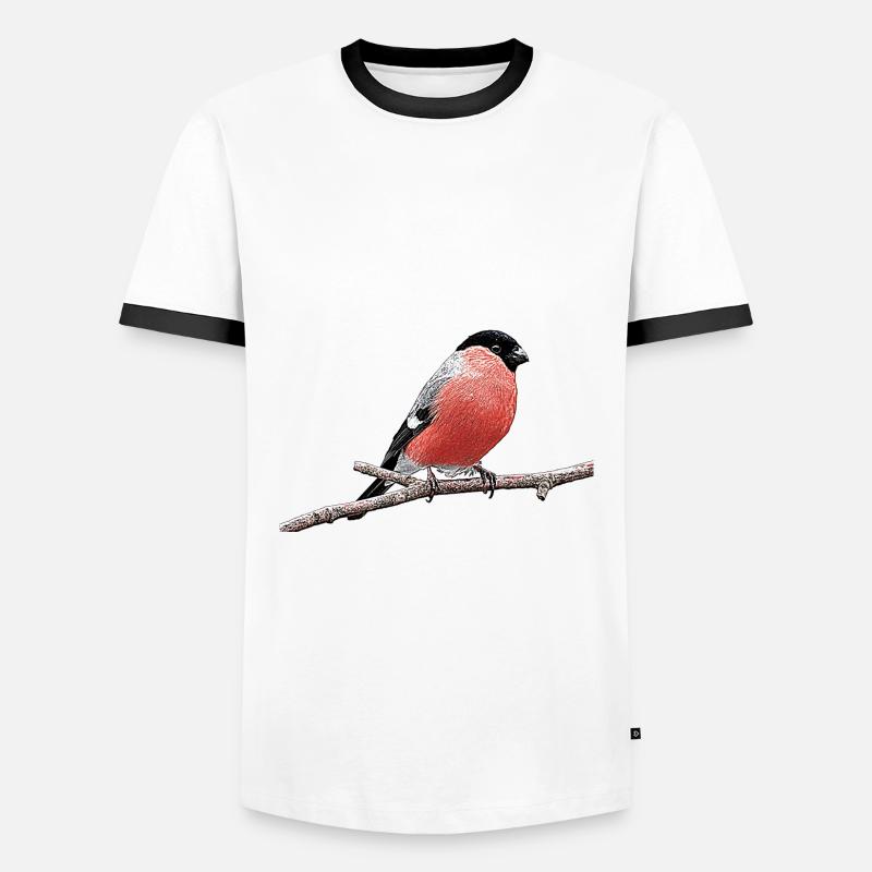Dompaff oder Gimpel - Männer Kontrast-T-Shirt - Weiß/Schwarz