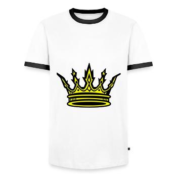 Crown King Symbol - Men's Ringer Shirt - white/black - Front - AI Model Female 172 light (172cm) & AI Model Male 178 dark (178cm)
