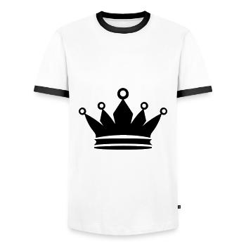 Crown Icon Symbol - Men's Ringer Shirt - white/black - Front - AI Model Female 172 light (172cm) & AI Model Male 178 dark (178cm)