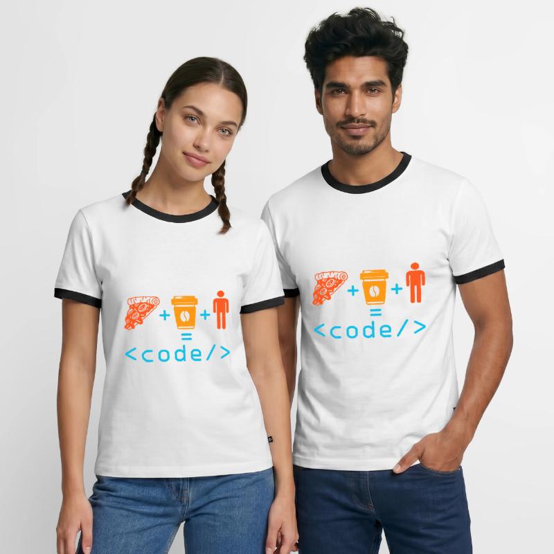 Programmeur, Codeur, Ordinateur, Nerd, Geek, Codage, Drôle T-shirt contrasté Homme