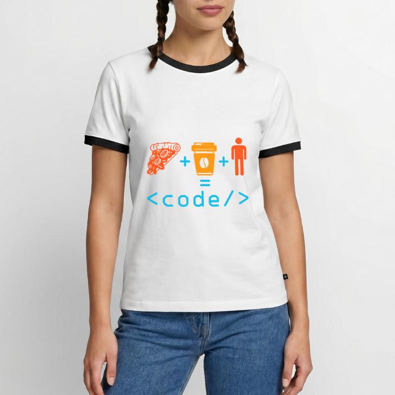 Programmeur, Codeur, Ordinateur, Nerd, Geek, Codage, Drôle T-shirt contrasté Homme