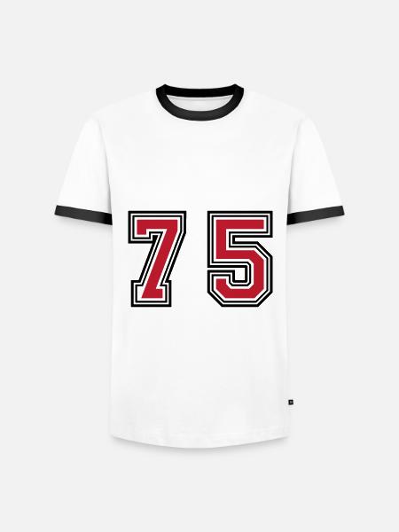 75 Number Symbol - Men's Ringer Shirt - white/black