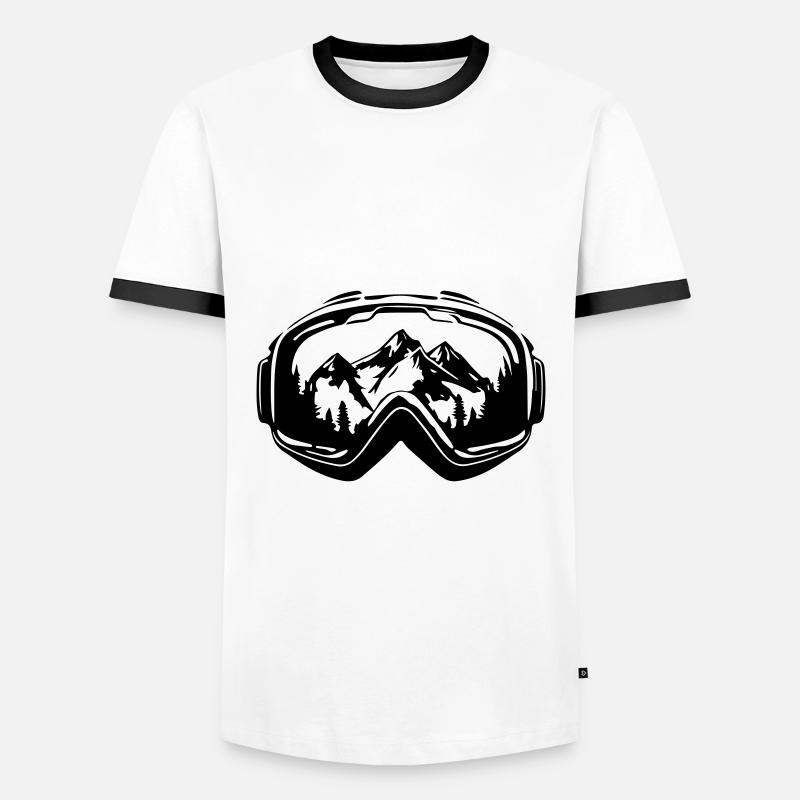 Ski Goggles Mountain Slope - Men's Ringer Shirt - white/black
