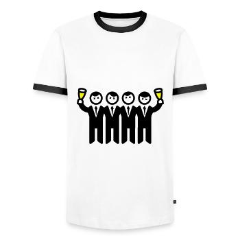 Bräutigam Junggesellenabschied Team - Männer Kontrast-T-Shirt - Weiß/Schwarz - Vorne - AI Model Female 172 light (172cm) & AI Model Male 178 dark (178cm)