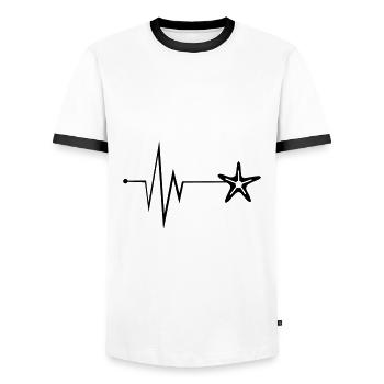 icône d’étoile de mer pulse - T-shirt contrasté Homme - blanc/noir - Devant - AI Model Female 172 light (172cm) & AI Model Male 178 dark (178cm)
