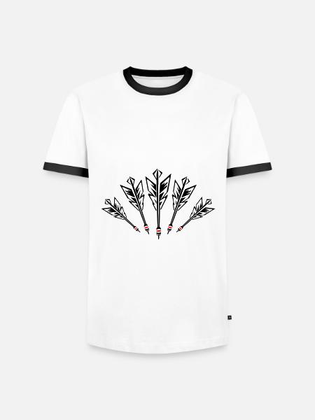 Dartpfeile Symbol Darts Team - Men's Ringer Shirt - white/black