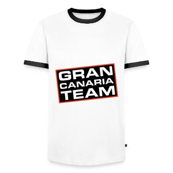 Gran Canaria Team - Men's Ringer Shirt - white/black - Front - AI Model Female 172 light (172cm) & AI Model Male 178 dark (178cm)